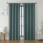 Simplebrand Ava Dark Green Blackout Curtains by Simplebrand