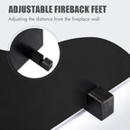 INNO STAGE 22 Inch Iron Fireback with Support Feet, Black