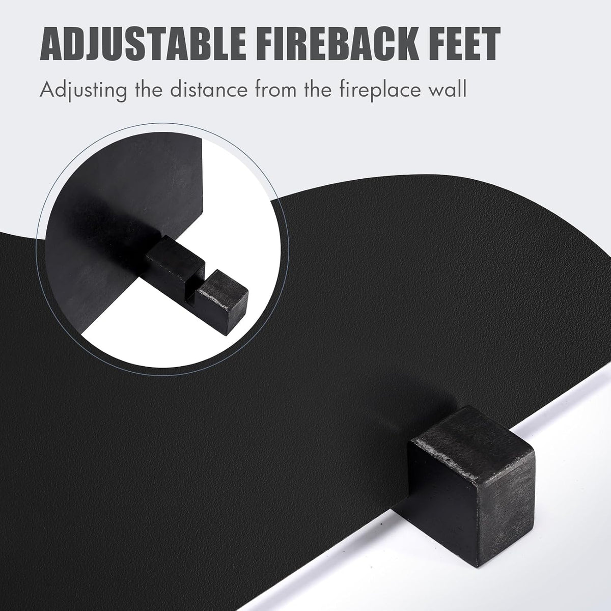 INNO STAGE 22 Inch Iron Fireback with Support Feet, Black