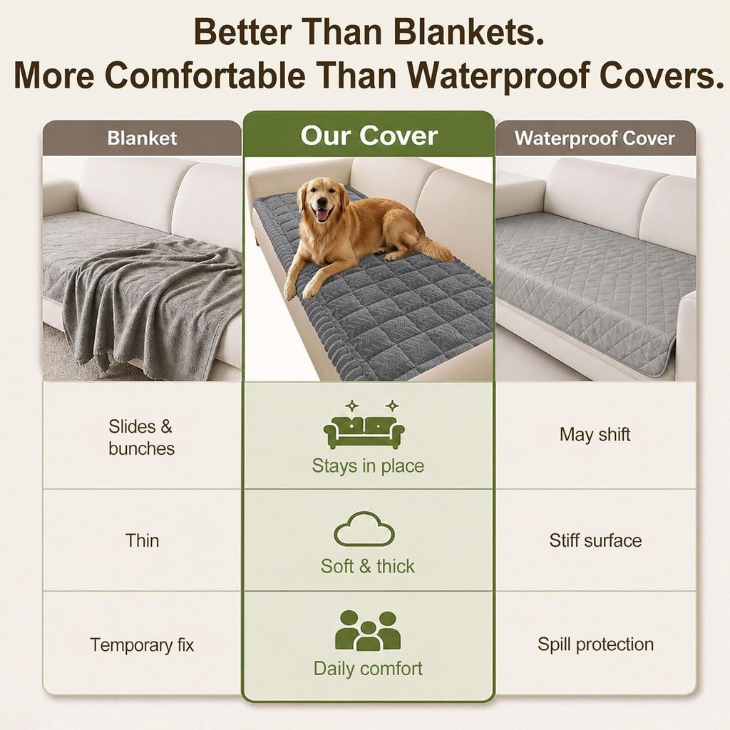 decorUhome Couch Cover for Dogs, Non-Slip Plush Thick Pet Couch Protector