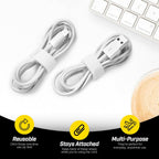 Self-Gripping Cable Ties by Wrap-It Storage - Assorted 40 Pack White
