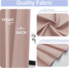 Simplebrand Ava Blush Short 24 Inches Blackout Curtain 2 Panels Set, Half - Image 3
