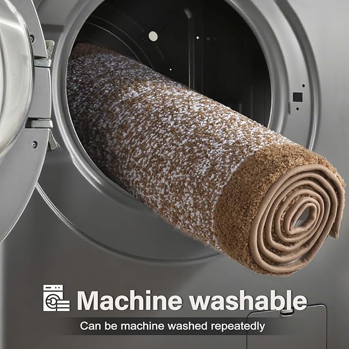 Bathroom Rugs 24x17 Non Slip Washable, Coffee Bath Mat - Image 9