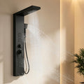 ROVATE 4 in 1 Shower Panel Tower with Powerful Body Jets, Matte Black