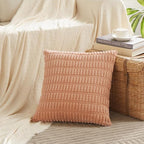 Fancy Homi 4 Packs Peach Decorative Throw Pillow Covers 18x18 Inch - Image 2