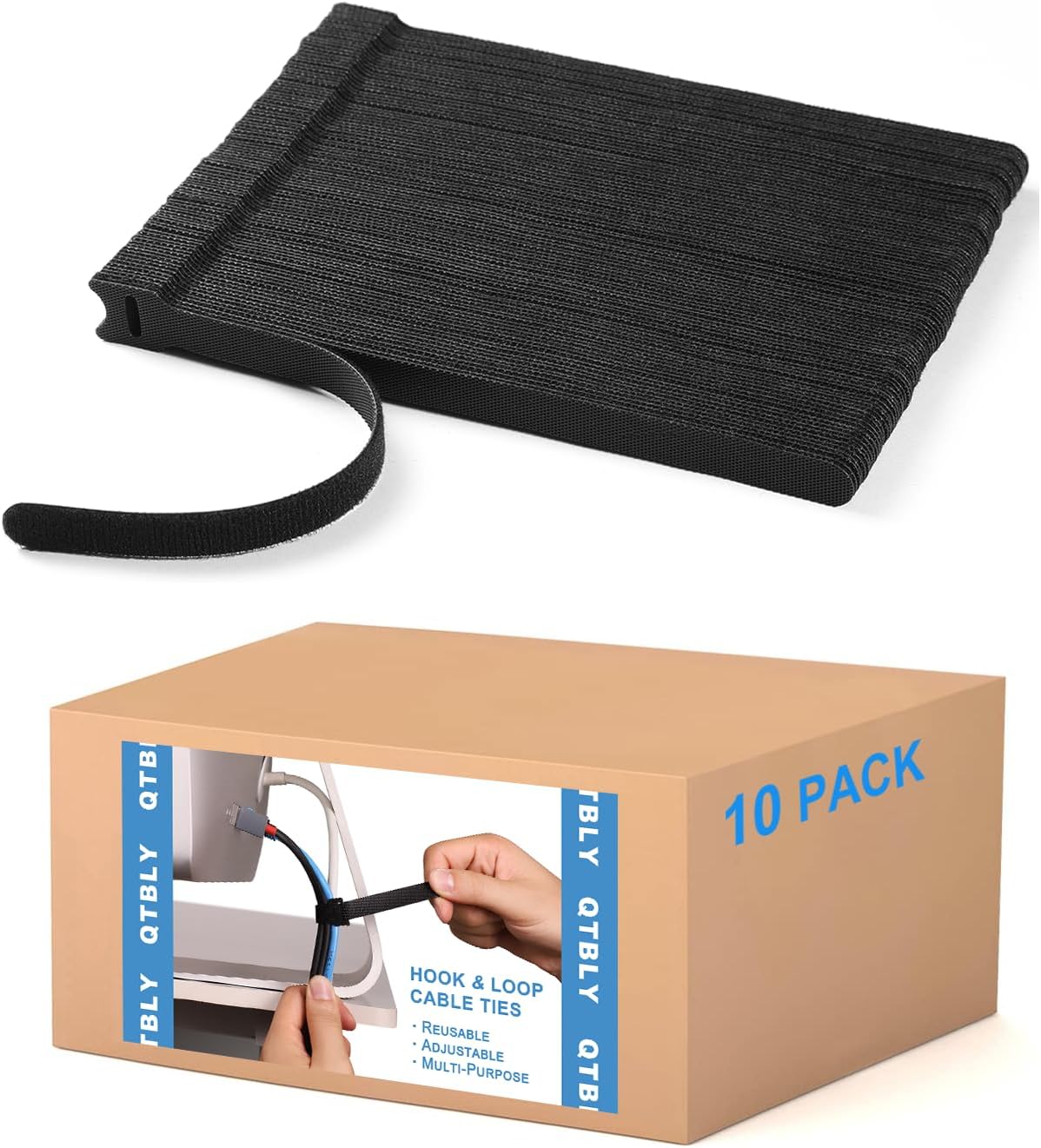 400 PCS 8 Inches Reusable Cable Ties | Adjustable Cord Wraps, Cable Straps