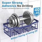 EUDELE 2 Pack Shower Caddy, Adhesive Organizer for Bathroom & Kitchen Storage, No Drilling, Rustproof Stainless Steel Shelf Organizer