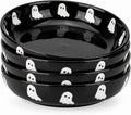 4 Pcs Halloween Ghost Ceramic Pasta Bowls Microwave & Dishwasher Safe, 40oz