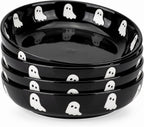 4 Pcs Halloween Ghost Ceramic Pasta Bowls Microwave & Dishwasher Safe, 40oz
