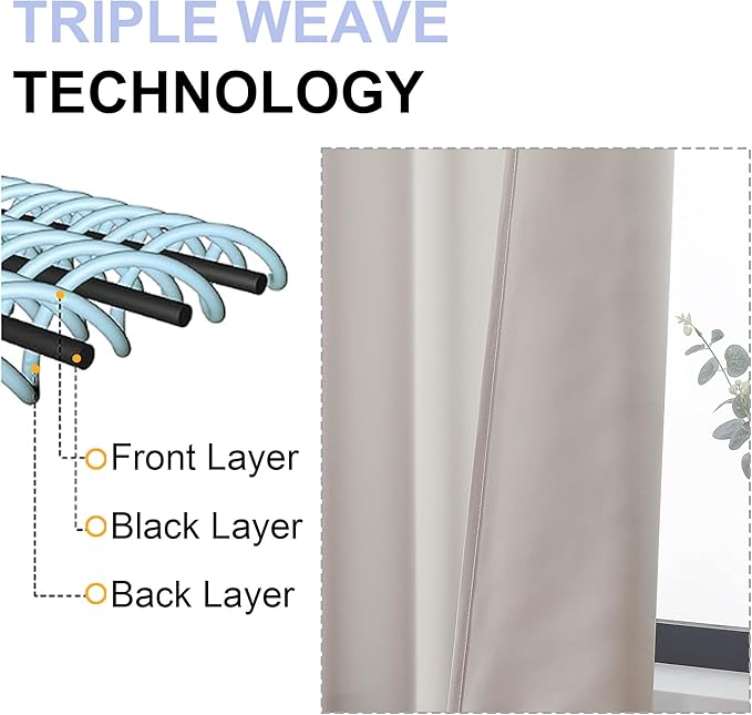 Simplebrand Ava Natural Blackout Curtains - Image 5