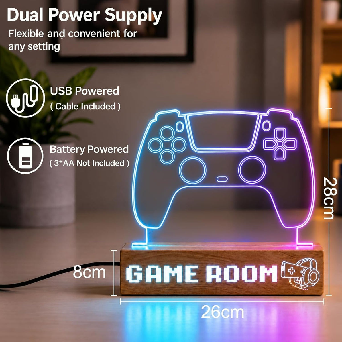 Game Room Decor LED Neon Sign, RGB Gaming Room Light for Desk Setup, 16 Colors 6 Dynamic Modes with Remote, Gamer Gifts for Men Teen Boys Kids, Cool Gaming Accessories for Bedroom Office Wall Decoration