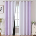 Estelar Textiler Lilac and Greyish White Gradient Blackout Curtains by ESTELARTEXTILER