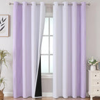 Estelar Textiler Lilac and Greyish White Gradient Blackout Curtains by ESTELARTEXTILER