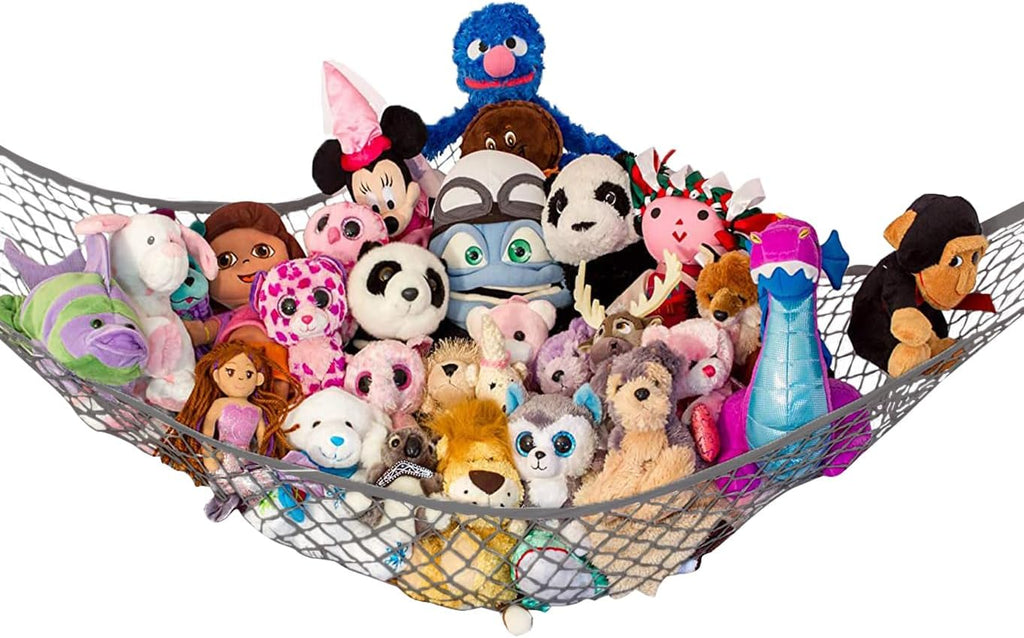 Large Stuffed Animal Storage Hammock 1 Pack | Holds 12 lbs | Corner Stuffed Animal Organizer | Plushie Net for Stuffed Animals | Stuffy Storage, Cute Bedroom, Room Decor | Blue