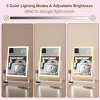 ViKert Vanity Mirror with Lights,Makeup Mirror with 5X Magnification Mirror, Light up Desk Mirror, Led Mirror for Desks, Makeup Vanity Mirror, 3 Color, Touch Control