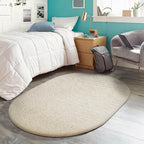 Ophanie 3x5 Oval Ivory Rugs for Bedroom Living Room, Fluffy Fuzzy Furry Carpet - Image 6