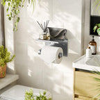 Toilet Paper Holder with Shelf Wall Mounted Toilet Paper Roll Dispenser