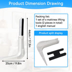 Mattress Lifter, Bed Maker Tool Sheet Tucker Tool Mattress Lifter Wedge Bed Accessories Foldable Plastic for Changing Sheets