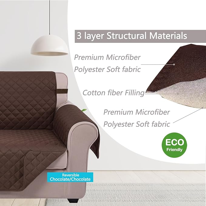 U-NICE HOME Loveseat Sofa Cover Reversible Couch Covers - Image 4