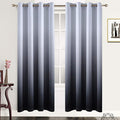 Gradient Color Ombre Blackout Curtains Black Thickening Polyester Eyelet Top by SimpleHome