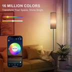 FRIDEKO HOME Floor Lamp, 9W 800LM Smart Bulb, Tall Corner Lamp, Gray Shade