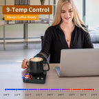 Coffee Mug Warmer, Smart Memory System, 9 Temp Settings, Customize Timer