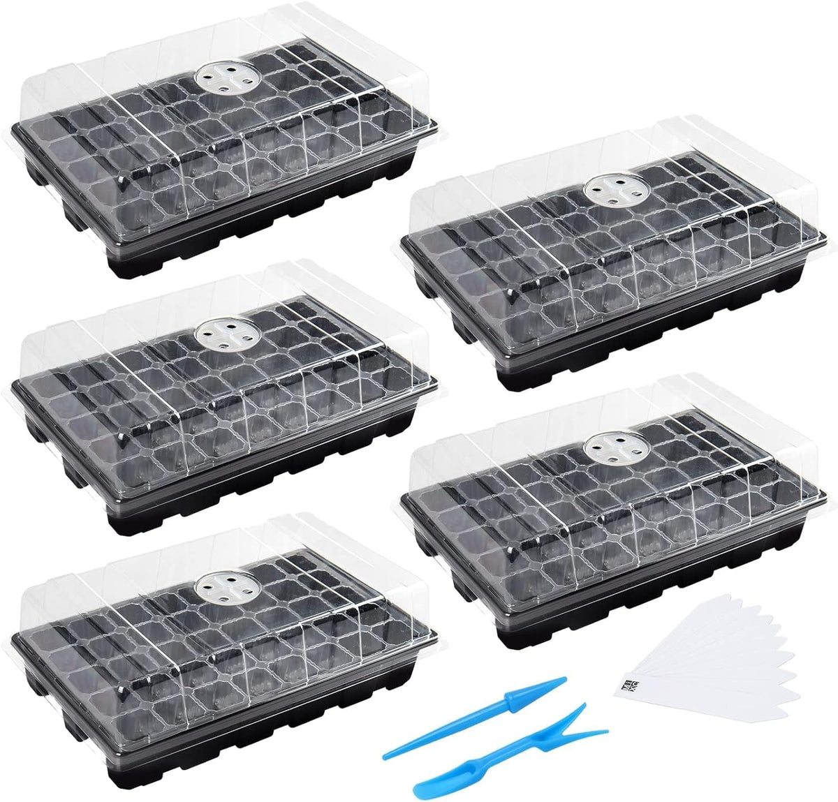 MIXC 10Pack Seed Starter Tray, 400Cell Mini Propagator Greenhouse Grow Kit