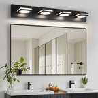 OKELI Bathroom Light Fixtures, Matte Black Vanity Light Modern LED 3CCT