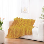 Mustard Yellow Fleece Throw Blanket 50”×60” - Image 2