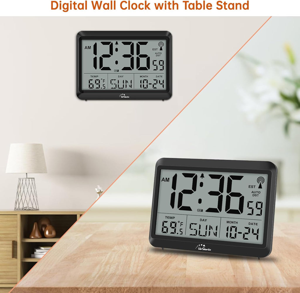 WallarGe Self-Setting Atomic Digital Wall Clock with Auto DST