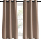 NICETOWN Blackout Window Curtains 60 inch Length, Cappuccino, 2 Panels - Image 2