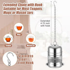 Umigy 4 Pcs Tea Infuser for Loose Tea, Stylish, 2.4 x 1.5 Inch, Silver