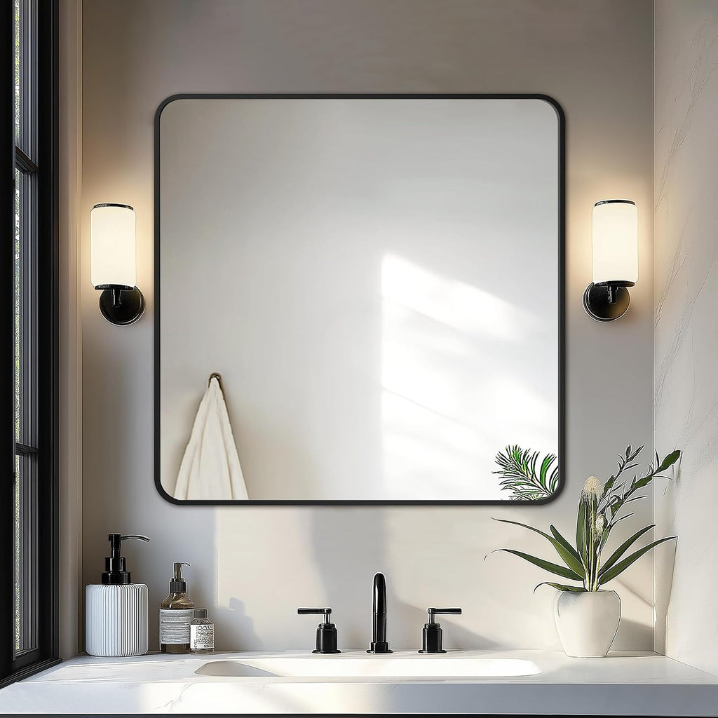 Delma Bathroom Vanity Mirror, Gold Framed Mirror for Over Sink, 30x24