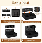 Lifewit 2-tier Coffee Station Organizer, 10 Compartments, Black, Plastic