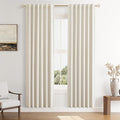 Guken 100% Blackout Linen Curtains 80 Inch Length 2 Panels Set by Guken