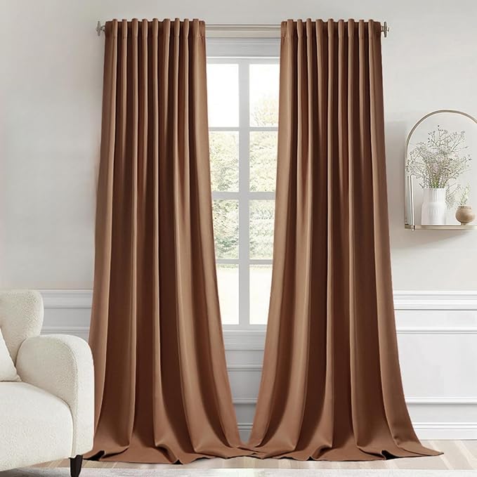 MIULEE Back Tab Blackout Curtains 102 Inch Long 2 Panels Set by MIULEE