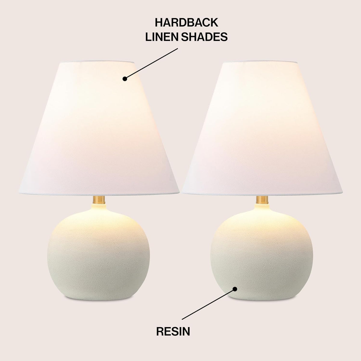 JONATHAN Y Asher 18.25" Gourd LED Table Lamp, Matte Cream, Set of 2