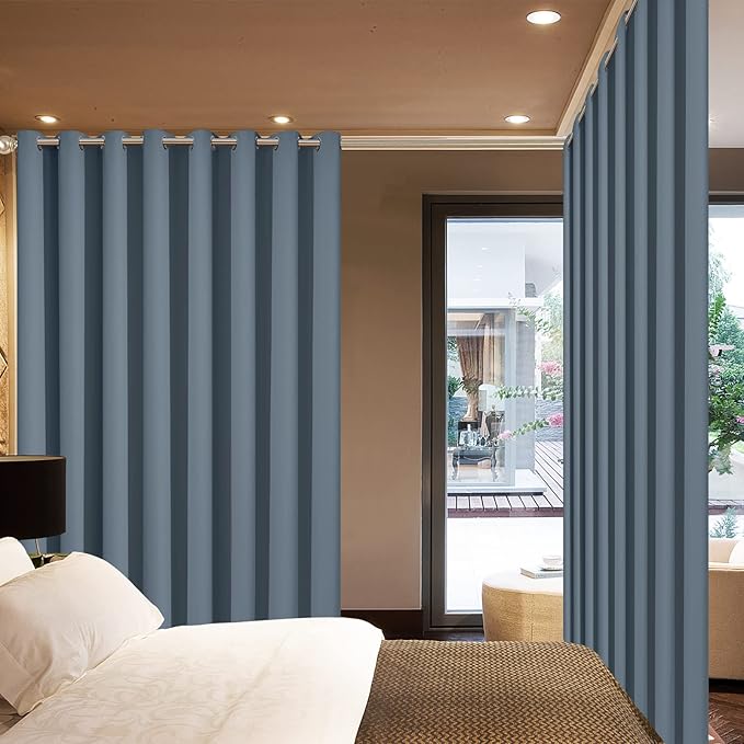 Yakamok 100% Blackout Thermal Insulated Curtains, Noise Reducing Barrier Panel - Image 2