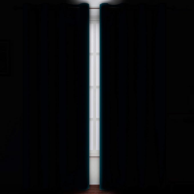LEMOMO Teal Thermal Blackout Curtains/52 x 95 Inch/Set of 2 Panels Room - Image 3