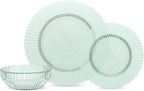 Fortessa Archie Glass 12 Piece Dinnerware Set (Service for 4), Cornflower Blue