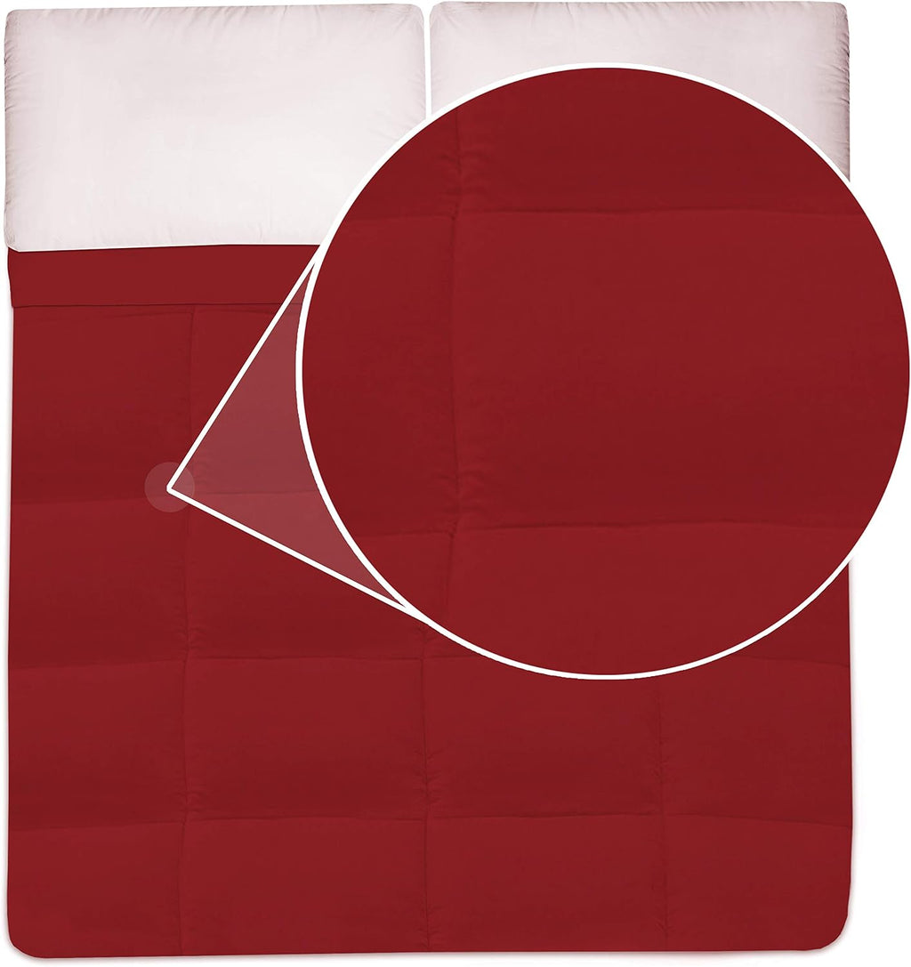 Sweet Home Collection White Goose Down Alternative Comforter, Burgundy, King