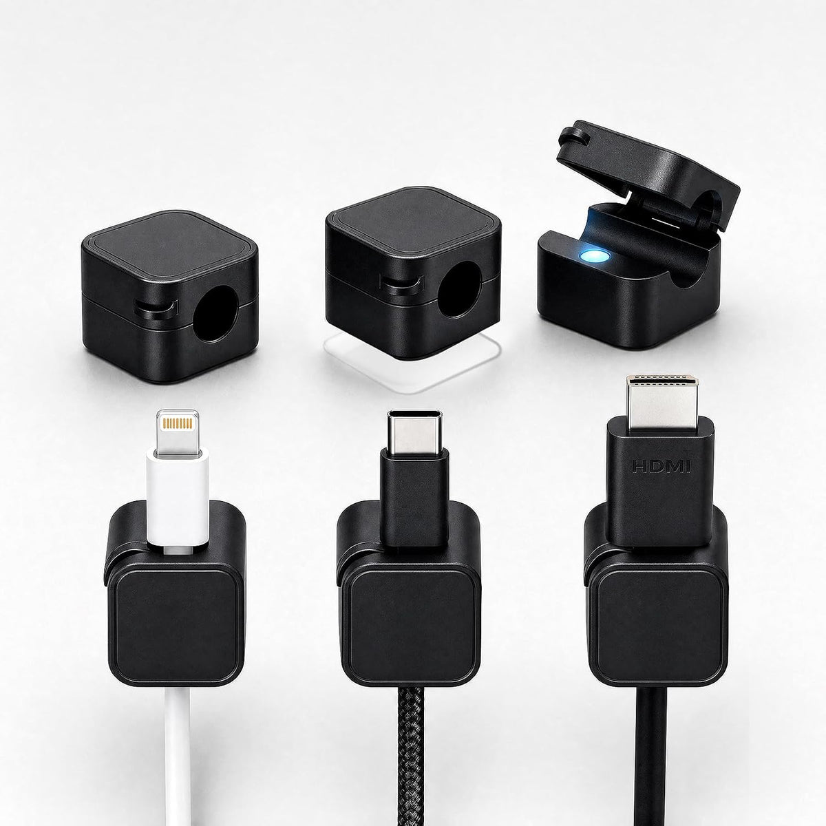 6 Pack Magnetic Cable Clips, Under Desk Cable Management for Office