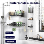 NESOMI 7-Pack Shower Caddy Adhesive,Stainless Steel Shower Organizer Shelf