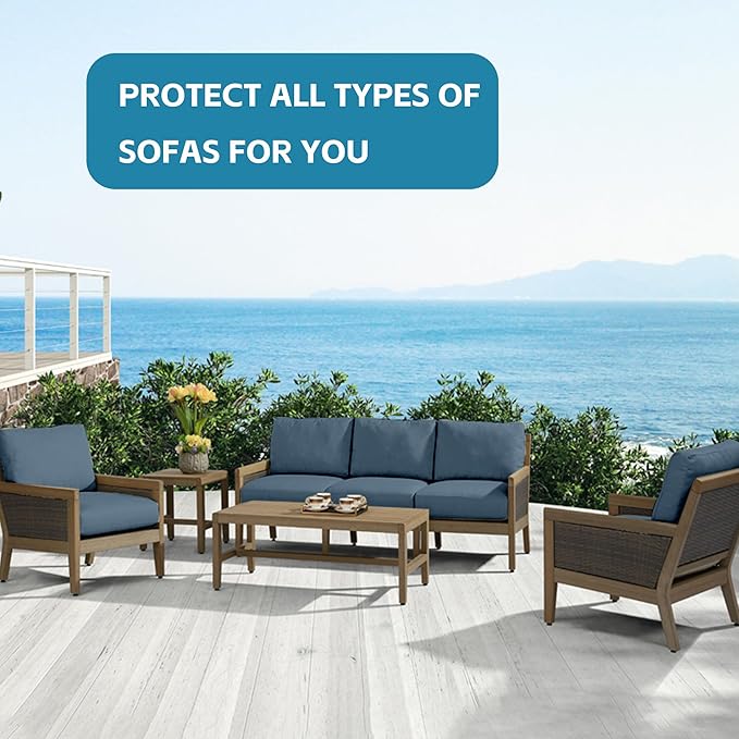 14Pcs Outdoor Cushion Covers, Patio Cushion Covers, Stretch Elastic Slipcovers - Image 4