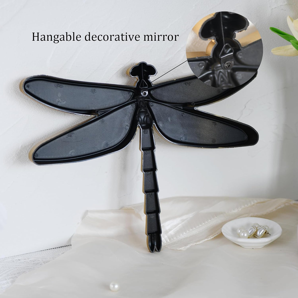 Decorative Golden Dragonfly Wall Mirror