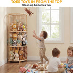 Corner Stuffed Animal Storage, Large Wooden Plush Toy Storage Zoo