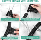 Split Wire Loom Tubing 20 ft Cord Protector Wires Covers Flexible Polyethylene Wire Conduit for Automotive, Home, Office, and Industrial Applications with Easy Installation Tool (Black, 3/4"-20FT)