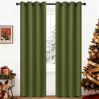 Yakamok Olive Green Curtains 84 Inches Length Blackout Curtain by Yakamok