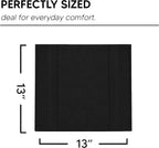 Chakir Turkish Linens 100% Cotton 6-Pack Washcloths 13x13, Black