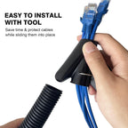 25FT - 1/2 Inch Split Wire Loom with Installation Tool - Black